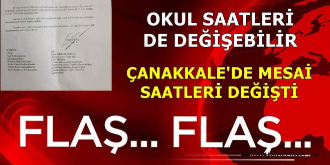 MESAİ SAATLERİ DEĞİŞTİ