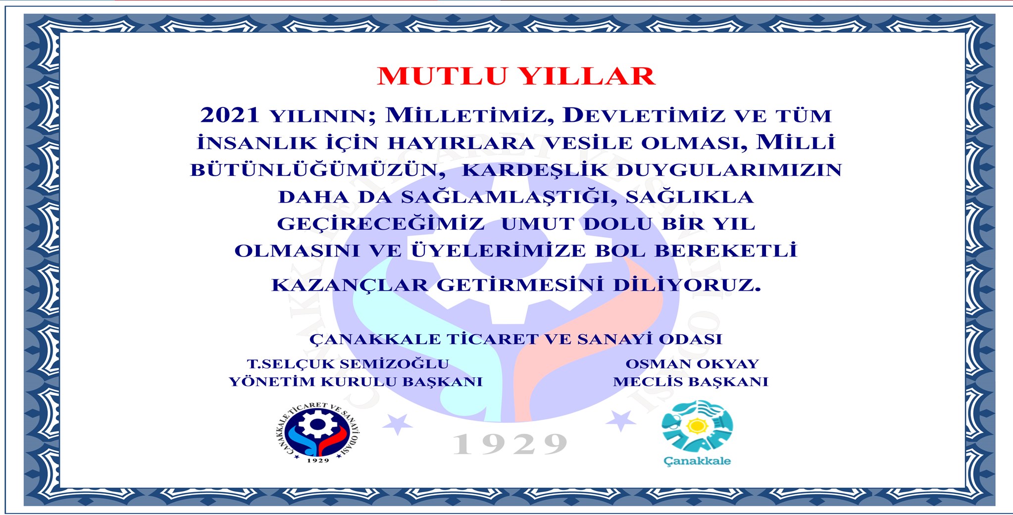 YENİ YILINIZ KUTLU OLSUN