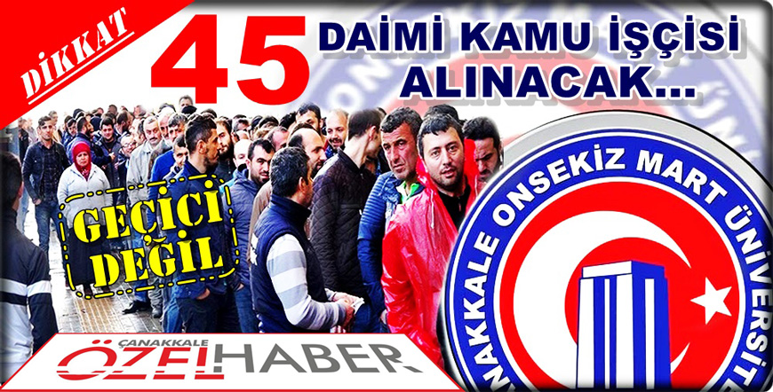 ÇANAKKALELİ İŞSİZLERE MÜJDE..!